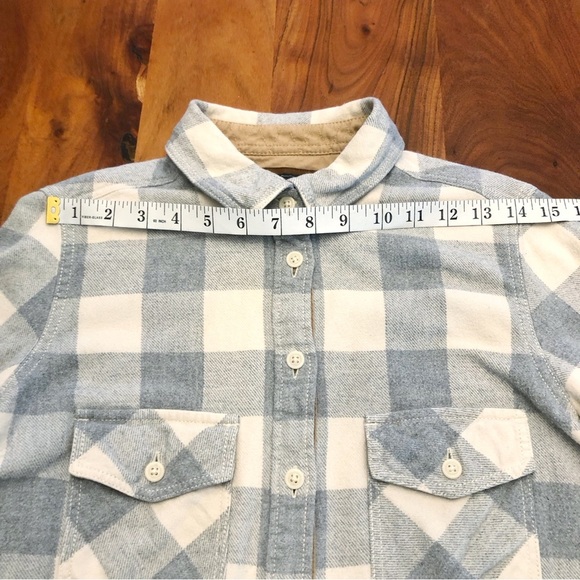 Roots Plaid Thick Casual Blue Long Sleeves Button Down Shirt Sweater Sweatshirt. - Picture 6 of 16